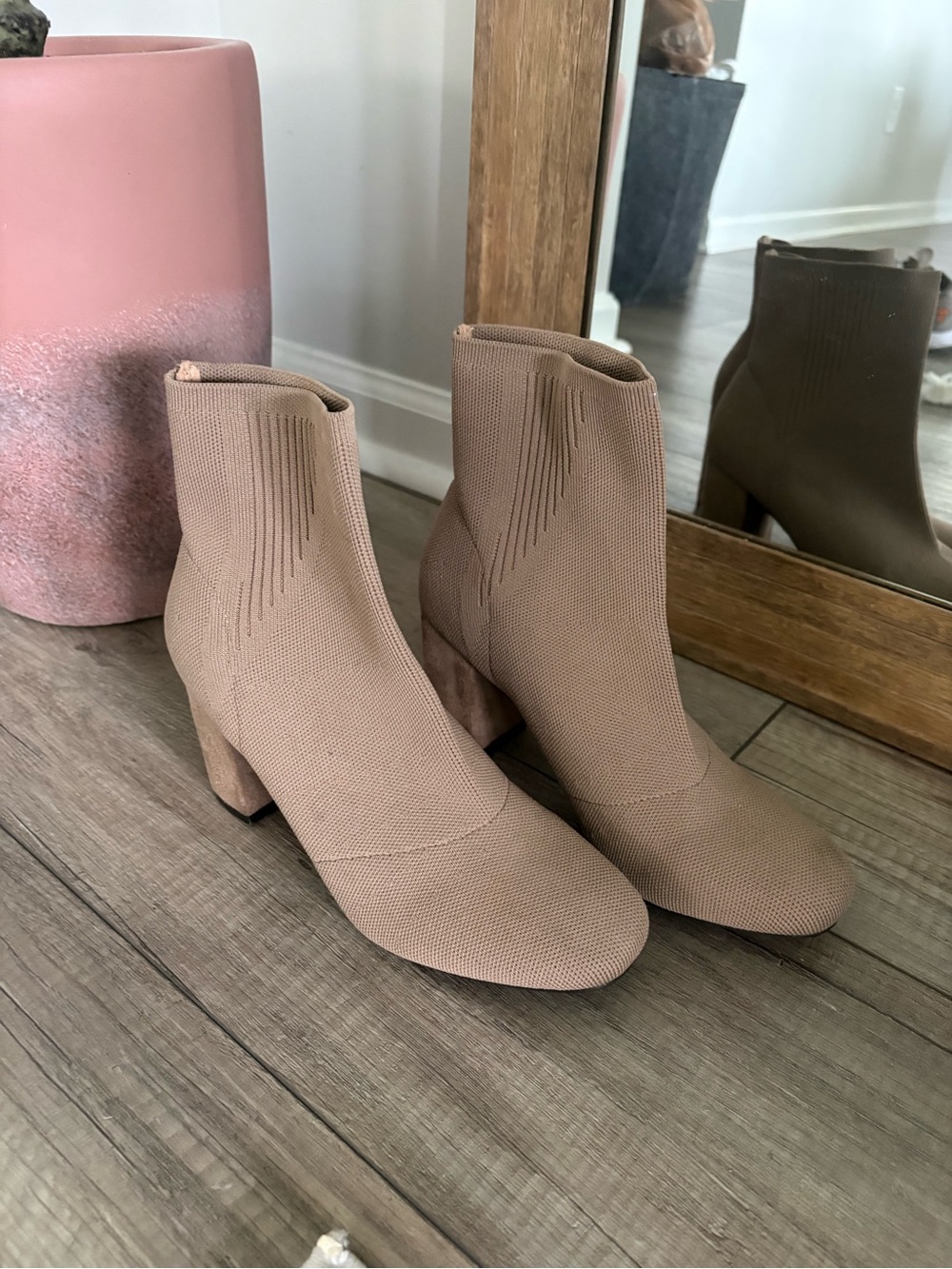 MIA Women’s Ankle Booties in Taupe Knit